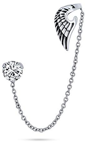 Trendy Rose Violette Engel Schutzengel Schutzengel Schutzengelflügel Schutzengel Feder Knorpel Ohrläppchen Kette Ohrring Ohrstecker Kristall Unisex Edelstahl
