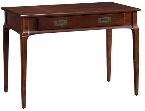 Leick Home Stratus 22400 - Escritorio de madera maciza para laptop con cajón frontal caído para teclado, diseño que ahorra espacio para oficina en casa, color cereza durazno