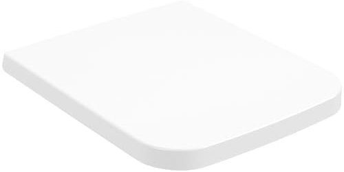 Villeroy & Boch Venticello WC-Sitz, Toilettendeckel mit Absenkautomatik, abnehmbarer Toilettensitz aus bruchsicherem Duroplast, Klodeckel Original Ersatzteil, rechteckig, Stone White, matt