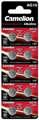Camelion AG10 /LR1130/389/390/LR54 Blister de 10 Piles 0% de Mercure