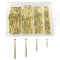 300 Pcs Brass Gold Nails and Pins Assortment, Steel Wall Pins Tacks Nails for Woodworking, Panel Pins for Hanging Picture, Frame, Mirror, Masonry, Furniture - 2 inch,1.5 inch, 0.75 inch, 1 inch