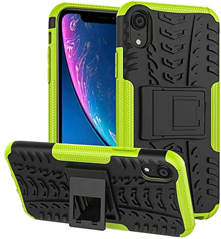 CoolGadget Outdoor Handyhülle für iPhone XR Stoßfest Grün | Panzerhülle robust für Sport und Baustelle, rutschfest, verstärkte Ecken, erhöhter Kameraschutz