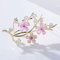 hcma Broche en Zircon de Fleur de Prunier Rose pour Femmes Broche Bijoux vêtements écharpe Boucle vêtement Accessoires Beaux Bijoux Cadeaux
