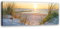 Feeby Vlies Leinwandbild Sand Meer Wellen Strand Wasser 150x50 cm Wanddeko Design Kunstdruck Zimmerdeko Bilderwand Sonnenuntergang Gras Nordsee Beige