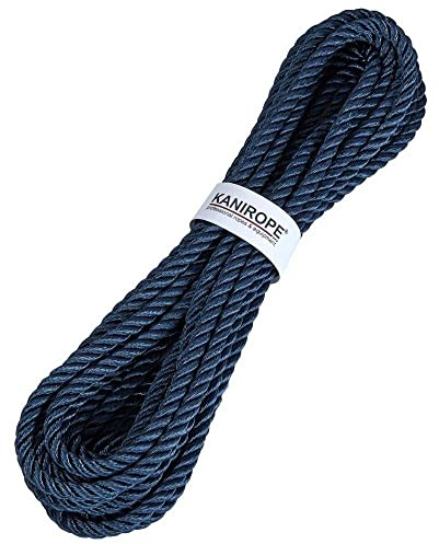 Kanirope Corda per ascensore LIFTPRO in poliestere, 18 mm, 50 m, blu marino con masticatore e moschettone
