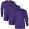 Gildan Unisex's Ultra Cotton Long Sleeve T-Shirt, Style G2400, Multipack, Purple (3-Pack), L (Pack of 3)