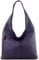 modamoda de T155 Damen Leder Shopper Schultertasche Large handmade in Italy, Farbe:Dunkellila