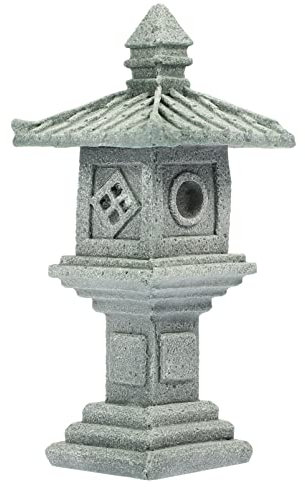 Cabilock Mini- Hausdekoration Zen Garden Statue Turm Gartenturm Statue Bonsai Tempel Simulation Landschaft Türme für Garten Teich Desktop Ornamente Fischtankverzierung