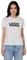 Vans Women's T-Shirt Drop V Ss Crew-b, White-Black, L