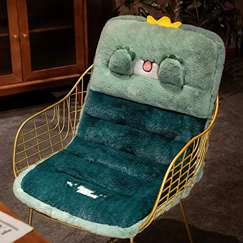 TIMWIND Cute Chair Cushion Plush Seat Cushion Cute Car Cushion Lumbar Support Office Chair Pads Cartoon Gaming Seat Cushion Cute Sofa Cushion(Baby Dinosaur)