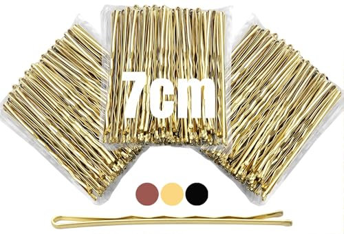 Mbsomnus 150 Stück Haarnadeln Gold 7cm Bobby Pins Damen Haarklemmen Wellenform Hair Pin Haarklammer Metall Ideal für Frauen Mädchen Haarzusätze Alle Haartypen (Gold)