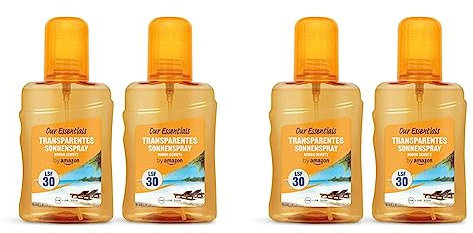 by Amazon Transparentes Sonnenspray SPF 30, 4x200ml (Packung mit 4 Flaschen)