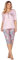 e.Femme® Pigiama Donna Monika 1095 in Cotone e Modal, Maniche a 1/2, Pantaloni Capri, Rosa Antico, 52