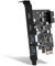 Carte PCIE vers USB 3.0, Carte d'extension avec 6 Ports (2 x Type A, 2 x USB C, 19 Pin Connector, Type-E) PCI Express USBC 3.1 Gen 1 5Gpbs pour Windows Mac OS