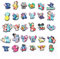 15, 30, Mixed, Girl Or Boy Superhero Famous Cute Cool Funny Random Colourful Shoe Charms Decorations For Croc Clog Shoes, Bracelet And Wristband For Women & Men No Duplicates (30 Lilo And Stitch)