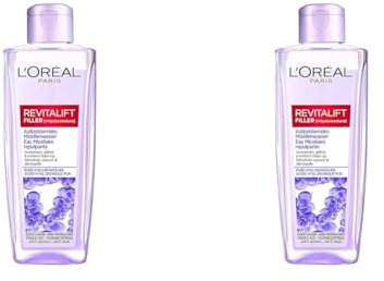 L'Oréal Paris Aufpolsterndes Hyaluron Mizellenwasser, Anti Aging Gesichtsreinigung, Reinigung mit purer Hyaluronsäure, Make up Entferner, Revitalift Filler, 200 ml (Packung mit 2)