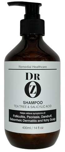 Dr Oz Shampoo with Tea Tree & Salicylic Acid. Folliculitus Shampoo, Psoriasis Shampoo, Dandruff Shampoo, Seborrheic Dermatitus Shampoo, Itchy Scalp Shampoo.