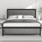 VECELO Bettgestell 140 x 200 cm, Metallbett Doppelbett mit Gepolstertem Kopf- und Fußteil, Bettrahmen mit Lattenrost, 32cm Höhe unter dem Bett, Kein Boxspring Erforderlich, Grau