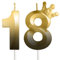 Black Gold 18th Number Birthday Candles with Crown,Happy 18th Birthday Candle for Girls Boys Cake Topper Decoration, for Birthday Party Wedding Decoration Reunions Theme Party