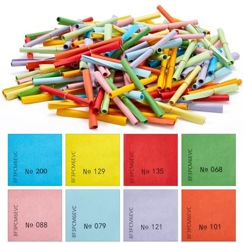 Clabby 200 Stück Lose Tombola Gewinnlose Nummeriert 1-200 Nieten Röllchenlose 60 x 60 mm Bunt Gemischt Gewinnlose Lose Tombola mit Zahlen für Gartenparty Festivals Alljährliche Tombola Vereinsfest