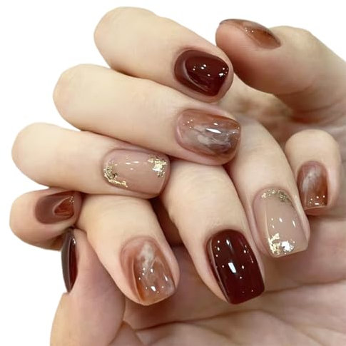 CATOR 24 PcsPegatinas de Gel, Burgundy color Pegatinas Uñas Gel, Gel Semicurado de Pegatinas, Adhesivos para Uñas de Gel, Envolturas de Esmalte de Gel para Uñas