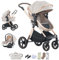 Mobayta kinderwagen 3 in 1 Kombikinderwagen für Neugeborene robustes leichtes Aluminiumgestell geeignet bis 22KG hochgestellter Kinderwagen vielseitig und praktisch Buggys