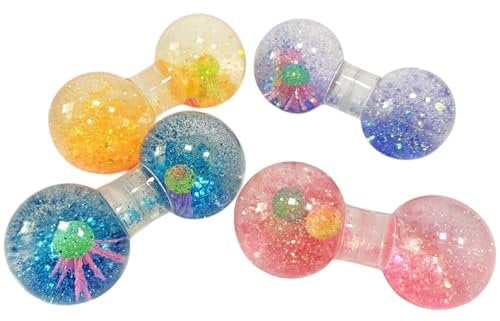 Squeeze Dumbbell Two Pop Quetsch Hantel mit Glitzer & Quallen Antistress 12cm