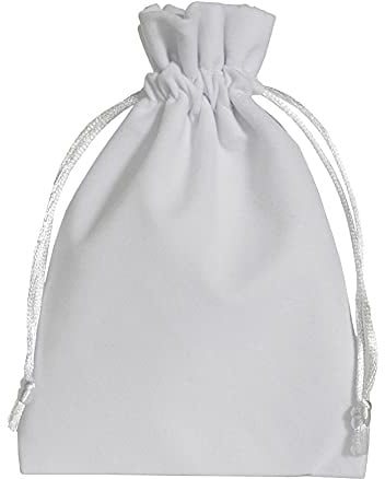 | 6 weiße Samtsäckchen zur Hochzeit, Größe 20x12 cm, Samtbeutel-Geschenkverpackung, Hochzeit, Schmuckbeutel, Geburtstag, Tischdeko, Konfirmation, Taufe