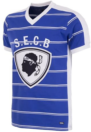 COPA - Retro Fußballtrikot Herren - SC Bastia 1981/82 - Blau - 100% Baumwolle