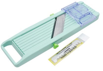 Benriner Mandoline Japonaise avec Poussoir de Sécurité / Benriner - Mandoline - Slicer - Acier Inoxydable - Citronier