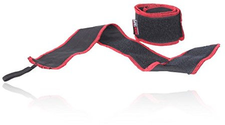 RockTape Manifesto RockWrist Wraps, Support, Wrist Straps Weightlifting, Red/Black, 6.35cm x 55.88cm/2.5 x 22, Pack of 2, One Size, 1823-BLK