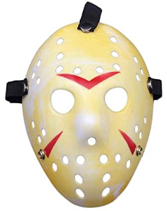Ultra Battle Worn Erwachsene Maske Halloween Killermaske Hockey Maske Festival Hacker Masken Kostüm Kostüm vS Cosplay Horror Herren Damen Halloween Scary Gesichtsmaske Erwachsenenmasken Kinder