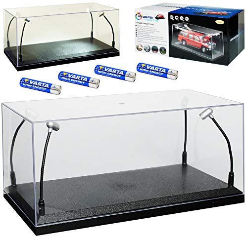 alles-meine.de GmbH Acryl Vitrine mit LED Beleuchtung inklusive Batterien für Modellauto 1/43 1/64 1/72 1/87 1/32 1/24 1/18 Modellcarsonline Modell Auto Modell Auto