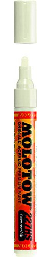 MOLOTOW ONE4ALL Acrylfarben-Marker, 4 mm, je 1 Stück (227.235) 229, Naturweiß