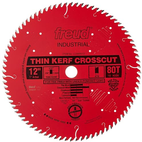 Freud lu88r012 Industrie Schmale Schnittfuge feines Finish Ablängsäge Klinge 30,5 cm X Reduzierringe ATB 2,5 cm Arbor perma-shield beschichtet