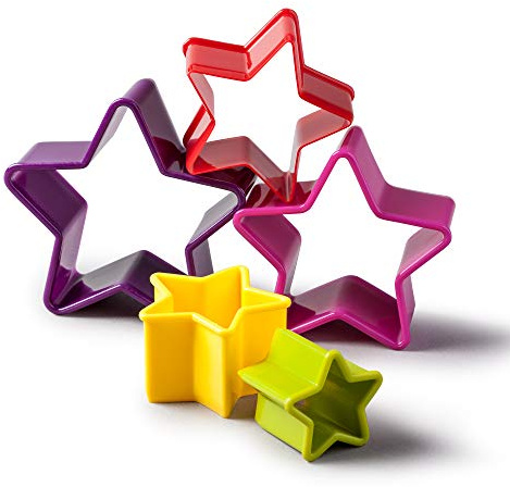 Kilo N204 Star Biscuit/Cookie Cutters, Set of 5 Various Sizes – Boxed, Plastic