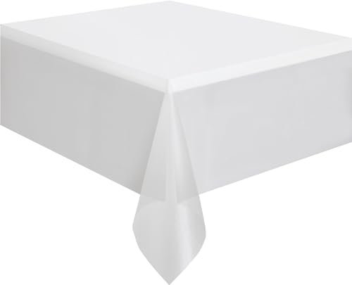 Unique Party Supplies 5080 Kunststoff-Tischdecke - 2,74 m x 1,37 m - Durchsichtig, Farblos