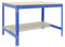 SimonRack Banco de Trabajo Taller, Capacidad Carga 600 kg, 842x1510x760 mm, Mesa de Trabajo, Azul/Madera - BT0