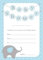 Baby Shower invitations, party, expectant mums, blue elephant design (With envelopes)