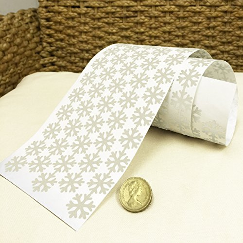 i.LifeUK 144 Snowflake Vinyl Christmas Sticker 20mm Colour Self Adhesive Peel&Stick -Frosted Effect