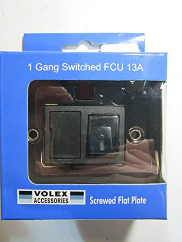 Replacement for Switched Switch Spur Fused Socket Light Neon Black Nickel Chrome Flat Plate New