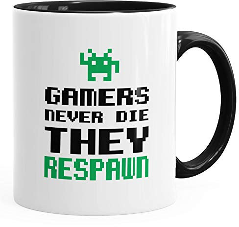 Tasse glänzend Kaffeetasse Teetasse Keramiktasse MoonWorks® schwarz unisize