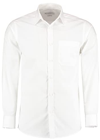 Kustom Kit Poplin Tailored Formal Shirt Long Sleeve Cutaway Collar White 14.5in