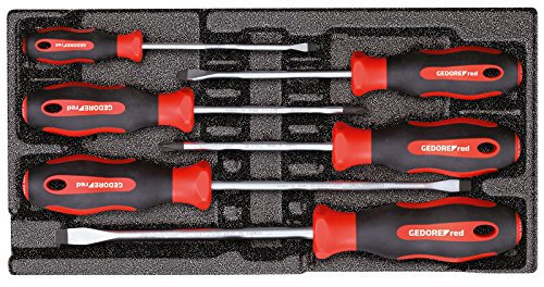 GEDORE Red Screwdriver Set in 1/3 Foam Module, 6 Pieces