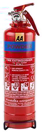 AA 1kg Fire Extinguisher AA6653 – Uses ABC Powder Small Fires – Lightweight Easy Use UK Made 5 Yr Warranty, 1000 g, Red