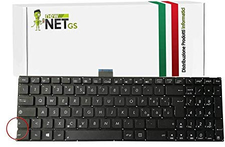 newnet Tastiera Italiana per 0KNB0-612RIT00 9Z.N8SSW.A0E NSK-USA0E Compatibile con i Seguenti Notebook ASUS F553M F555L F555LA F555LD F555LI F555LN P553M X502 X502C X502CA X553M