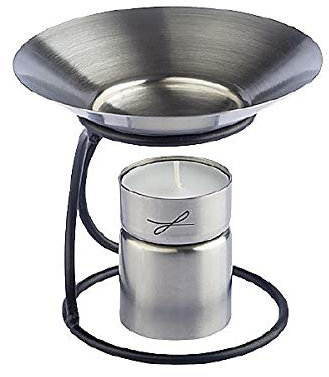 Unbekannt Duftlampe, Duftwachslampe aus Metall, Silber, Ø 8,5cm H 8,5cm