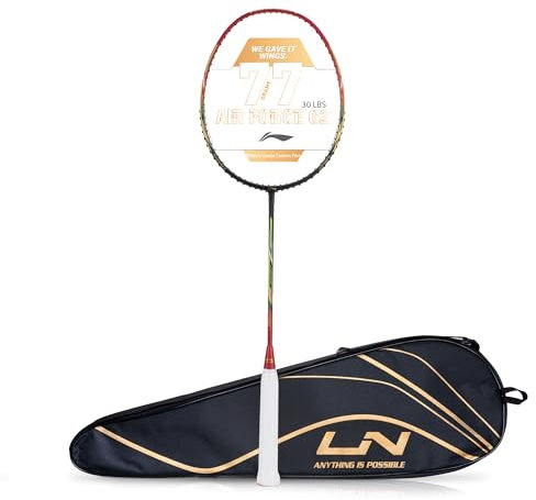 Li-Ning Air Force 77 G2 Badmintonschläger aus Karbonfaser, ohne Bespannung, mit vollständiger Abdeckung