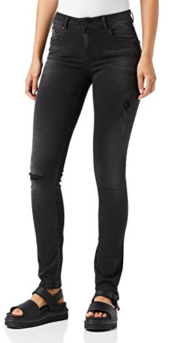 Replay Damen Faaby Hyperflex Re-Used Xlite Jeans, Schwarz (098 Black), 23W / 32L