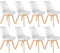 tectake® Esszimmerstühle 8er Set, Stühle mit Schalensitz, Küchenstühle modern, Essstühle, Wohnungseinrichtung skandinavisch für Wohnzimmer, Esszimmer, Küche und Büro - weiß/weiß, 8er Set